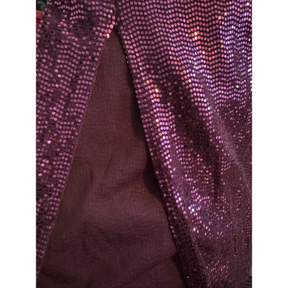 Bebe Pink Sequin Sparkling Gown Side Slit Spaghetti Straps Prom Party Small NWOT - Picture 9 of 9